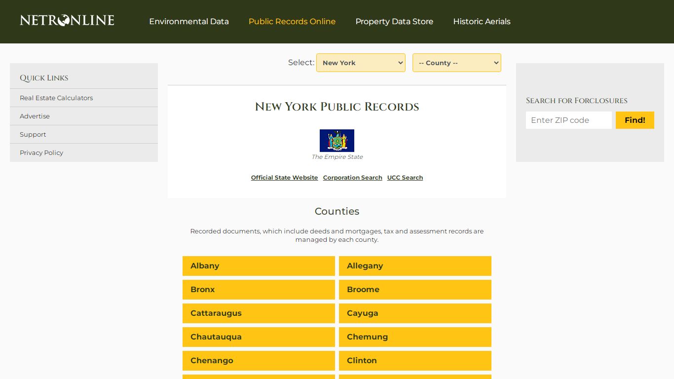 New York Public Records Online Directory - NETROnline.com